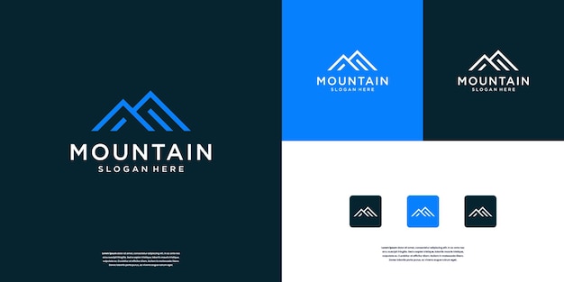 Inspiración para el diseño del logotipo de la cumbre de la montaña