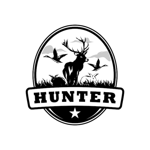 Vector inspiración en el diseño del logotipo de deer hunter