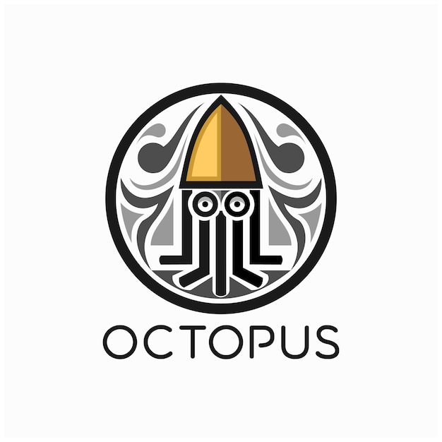 Inspiración en el diseño del logotipo de dibujos animados de pulpo