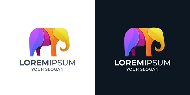 Vector inspiración en el diseño del logotipo de elefante colorido