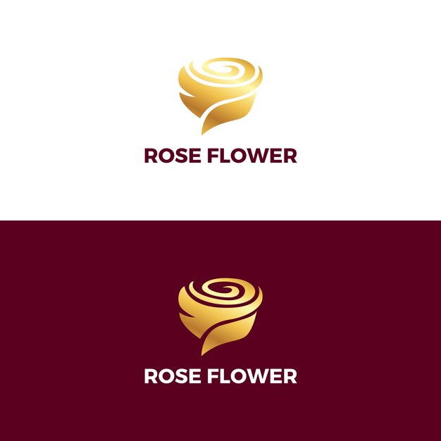 Inspiración en el diseño del logotipo de la elegante flor rosa