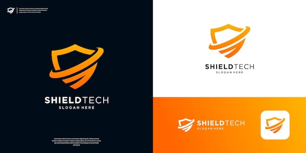 Inspiración para el diseño del logotipo del escudo Vector de íconos de logotipo de seguridad creativo