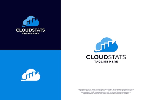 Inspiración para el diseño del logotipo de las estadísticas de la nube
