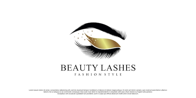 Inspiración en el diseño del logotipo de la extensión de pestañas de belleza con un concepto moderno creativo Vector Premium