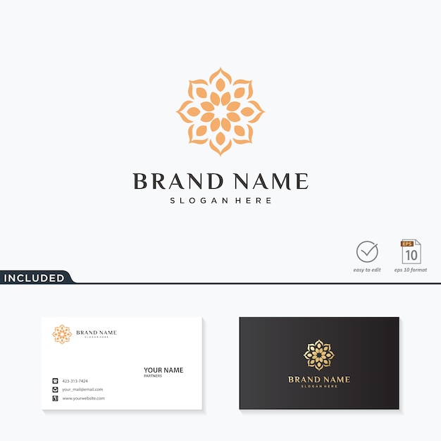 inspiración de diseño de logotipo de flor abstracta