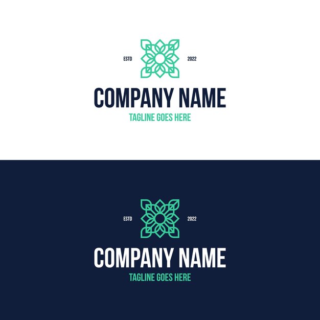 Inspiración en el diseño del logotipo de la flor de lujo elegante de arte lineal