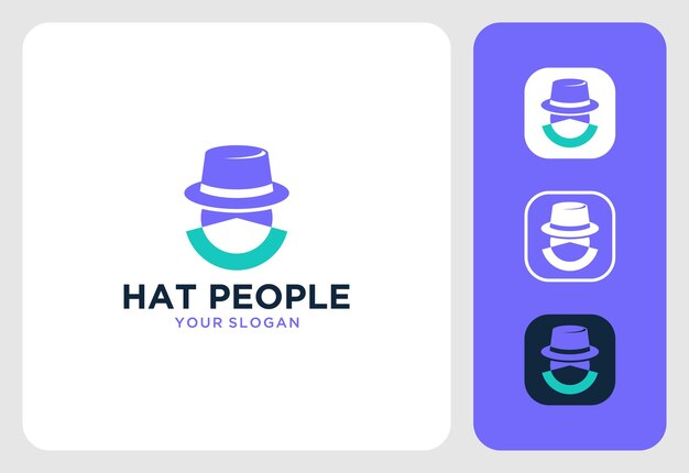 Inspiración en el diseño del logotipo de la gente del sombrero moderno