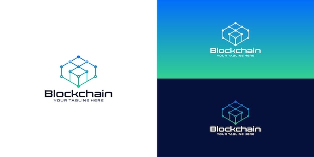 Inspiración en el diseño del logotipo geométrico de blockchain