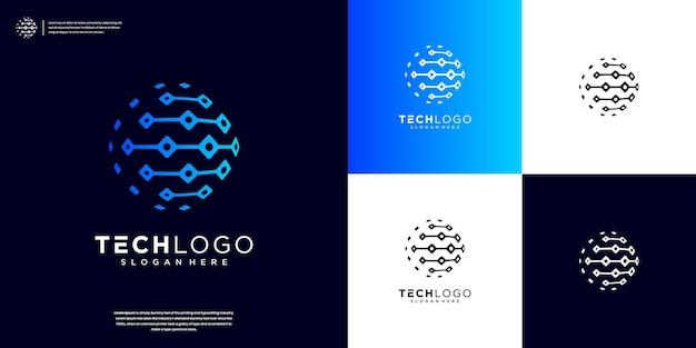 Inspiración en el diseño del logotipo del globo tecnológico minimalista