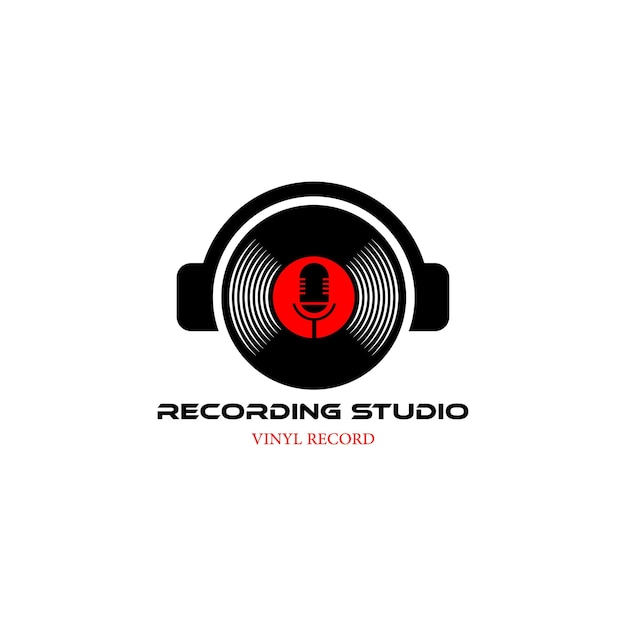 Inspiración para el diseño del logotipo de grabación de estudio de música de DJ de auriculares