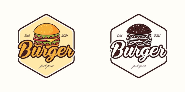 Inspiración para el diseño del logotipo de hamburguesa vintage