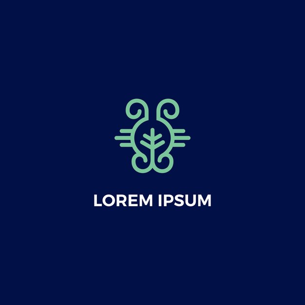 Inspiración en el diseño del logotipo de la hoja de arte lineal