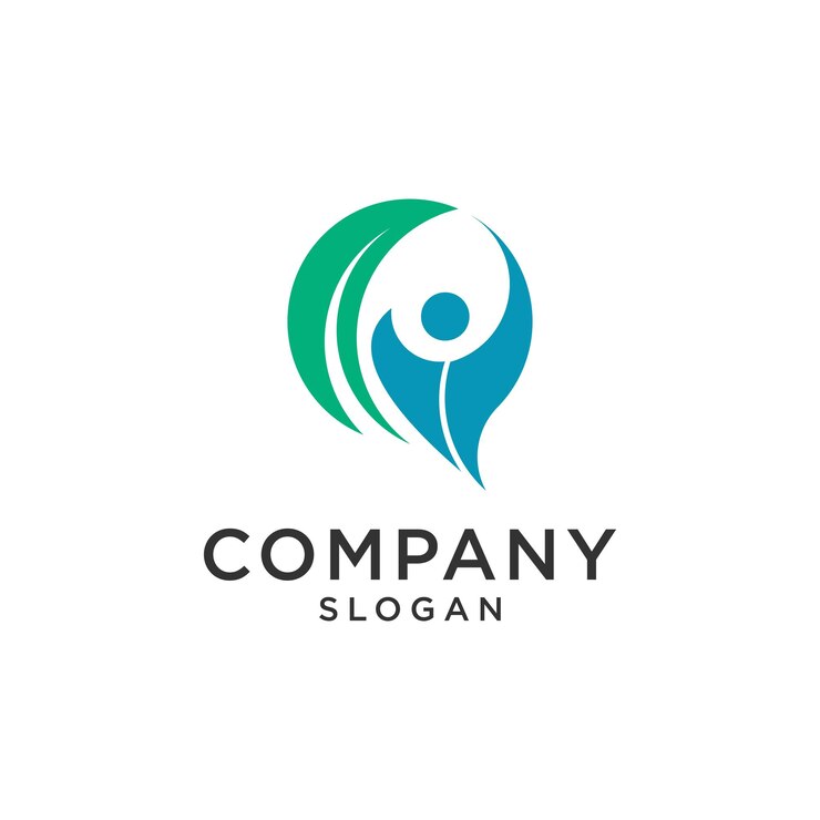 Inspiración en el diseño del logotipo El hombre piensa en la salud