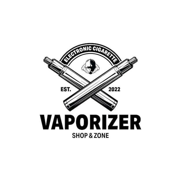 Inspiración en el diseño del logotipo de humo electrónico del logotipo de vapor