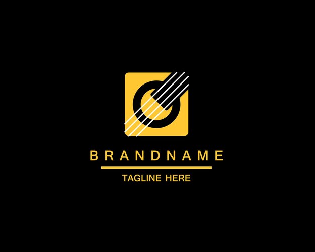 Inspiración en el diseño del logotipo del icono de guitarra simple