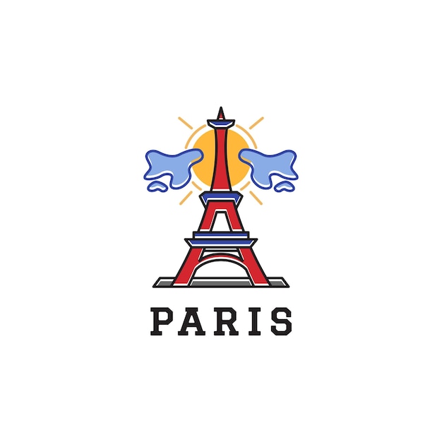 Inspiración en el diseño del logotipo del icono de la torre eiffel de parís