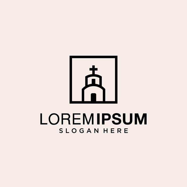Vector inspiración para el diseño del logotipo de la iglesia con estilo de línea inspiraciones para el logotipio de la iglesia logotipo simple