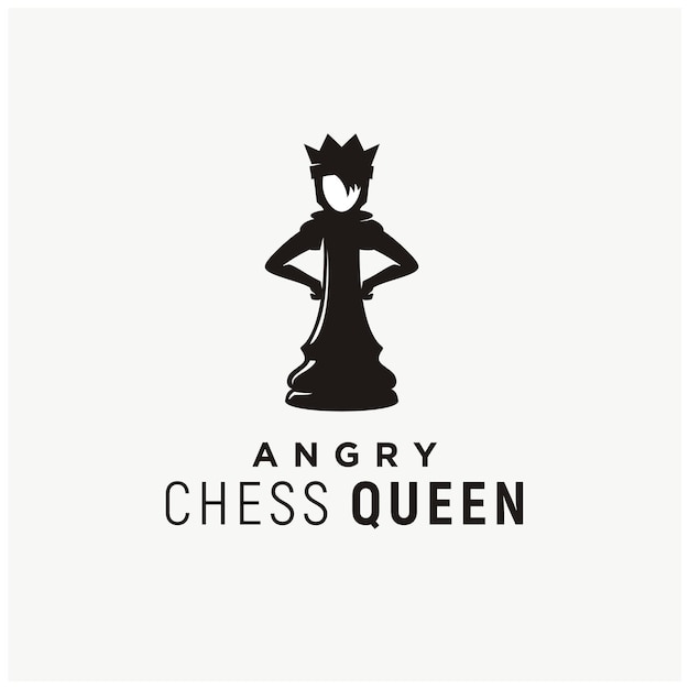 Inspiración en el diseño del logotipo de la ilustración de la silueta de la reina negra enojada