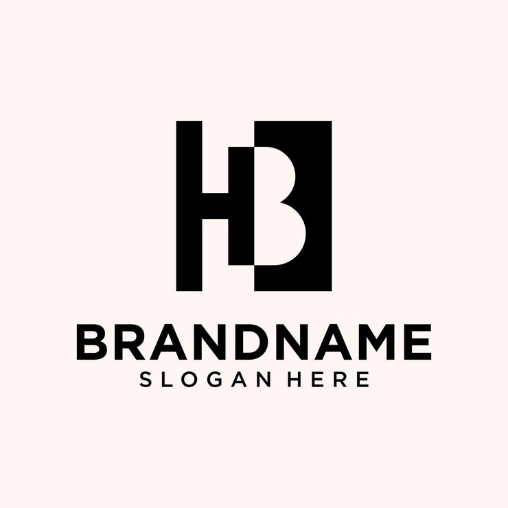 Vector inspiración para el diseño del logotipo de la industria de letras b y h inspiración para el diseñador de logotipos de letras h y b