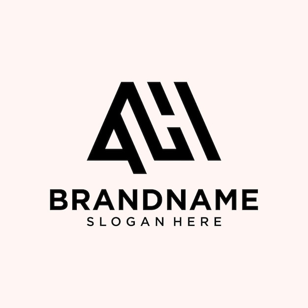 La inspiración para el diseño del logotipo industrial HA de la letra AH