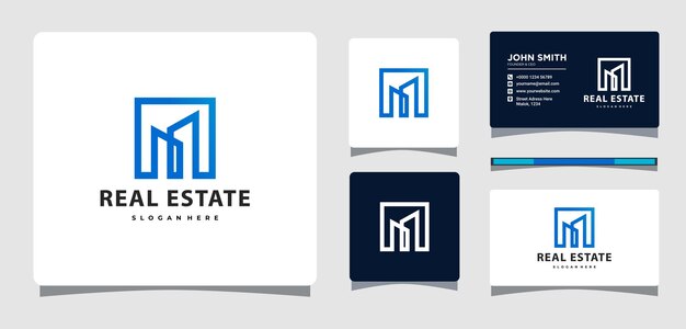 Inspiración de diseño de logotipo inmobiliario minimalista