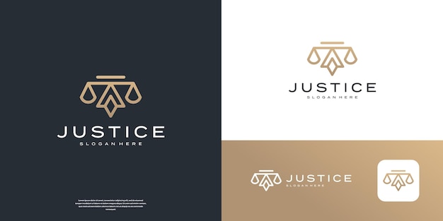 Inspiración para el diseño del logotipo de justicia a escala minimalista