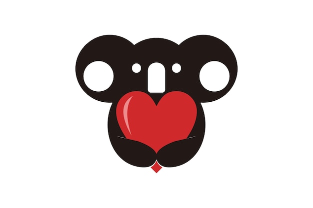 Inspiración para el diseño del logotipo de Koala con globos de corazón