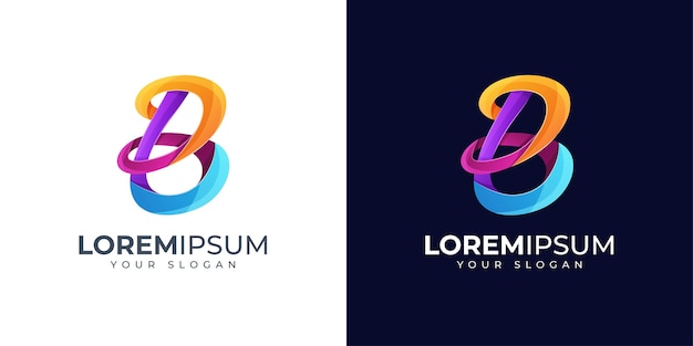 Vector inspiración de diseño de logotipo de letra b colorido