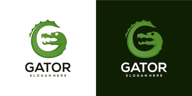 Inspiración para el diseño del logotipo de la letra g gator animal