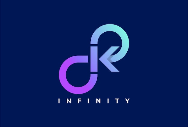 Inspiración en el diseño del logotipo de la letra k infinity. adecuado para el diseño de logotipos de tecnología, marca y empresa