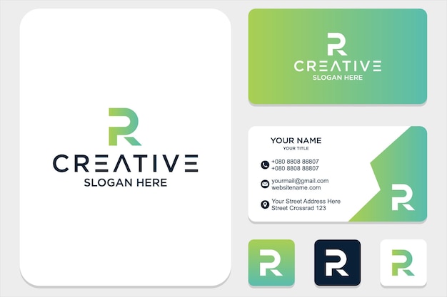 Inspiración de diseño de logotipo de letra P y R para empresa y tarjeta de visita vector premium Vector Premium