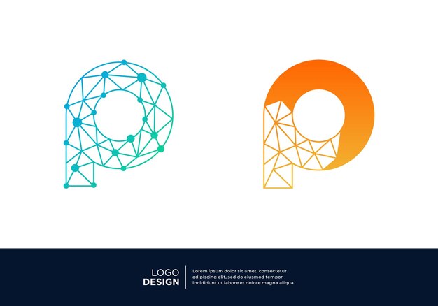 Inspiración para el diseño del logotipo de la letra P tech