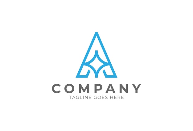 Inspiración en el diseño del logotipo de Letter A Star