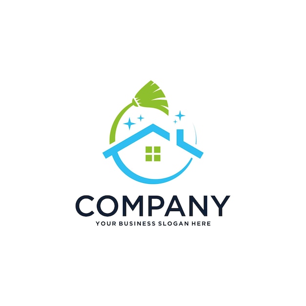 inspiración para el diseño del logotipo de limpieza de casas