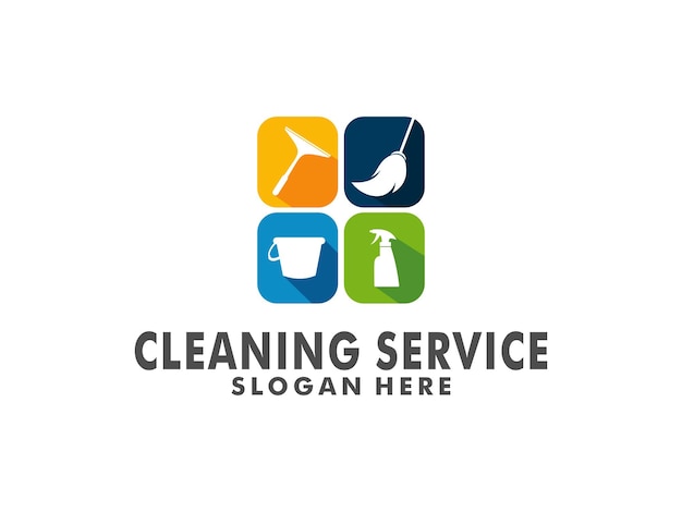 Inspiración de diseño de logotipo de limpieza Vector de logotipo de servicio de limpieza