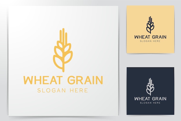 Inspiración de diseño de logotipo de línea mono de agricultura de grano de trigo