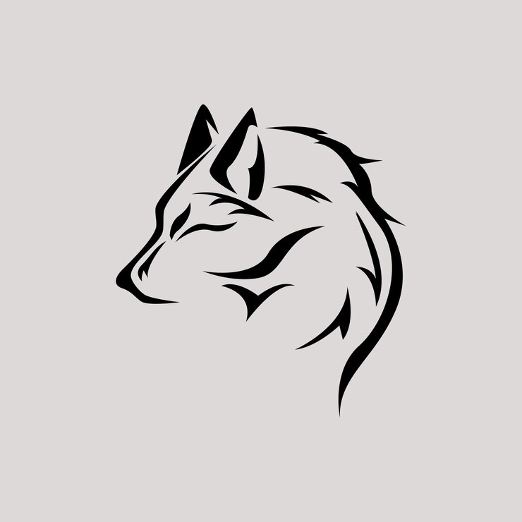 inspiración de diseño de logotipo de lobo de silueta