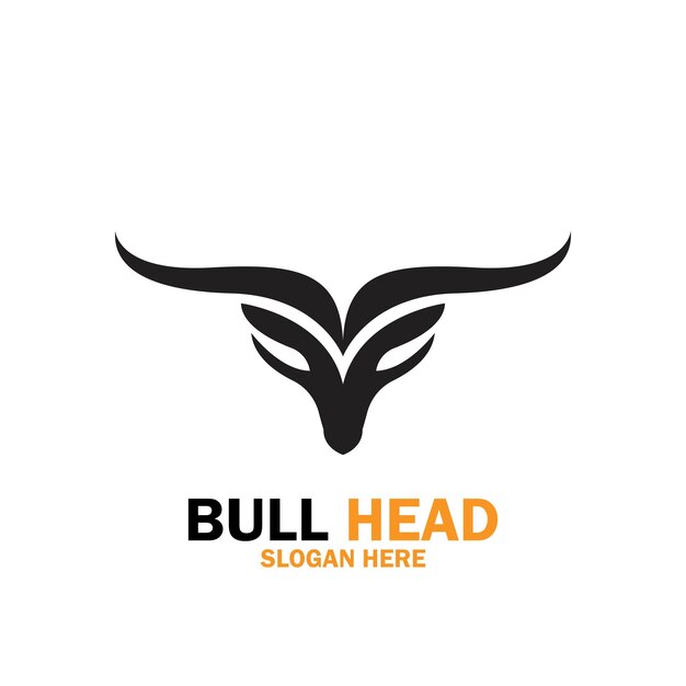 Inspiración en el diseño del logotipo de Long Horn Bull Buffalo Cow Cattle Head Toro Taurus