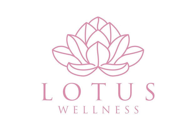 Inspiración en el diseño del logotipo Luxury Woman and Lotus Line Art for Spa