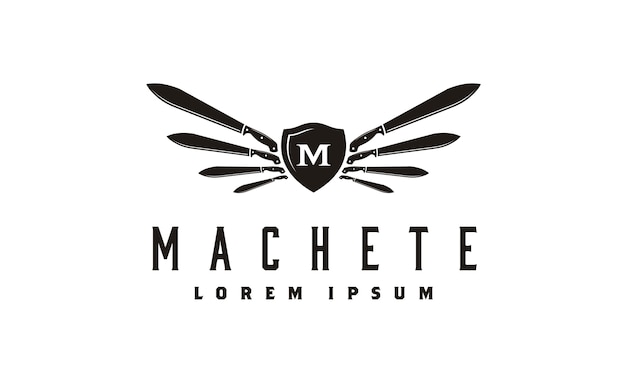 Inspiración del diseño del logotipo de Machete and Wings Shield