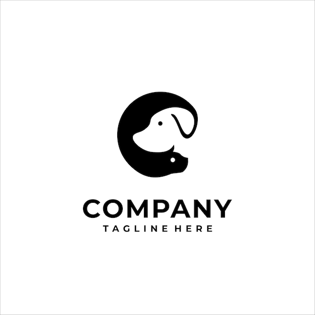 Inspiración en el diseño del logotipo de mascotas de animales de perros y gatos