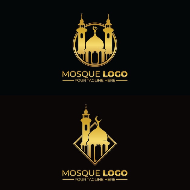 Vector inspiración para el diseño del logotipo de la mezquita islámica