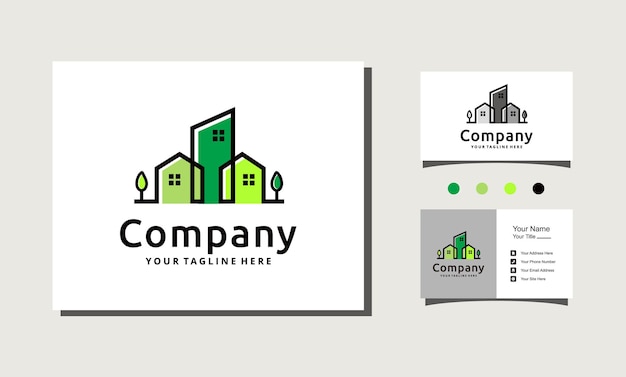 Inspiración en el diseño del logotipo minimalista de la ciudad del edificio inmobiliario de la casa