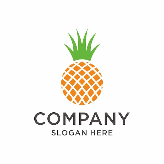 Inspiración de diseño de logotipo moderno de piña