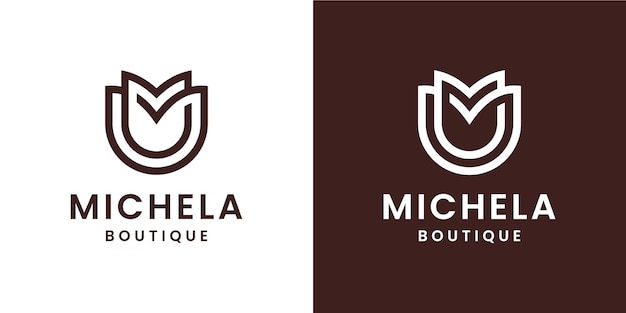 inspiración de diseño de logotipo monoline de boutique de lujo