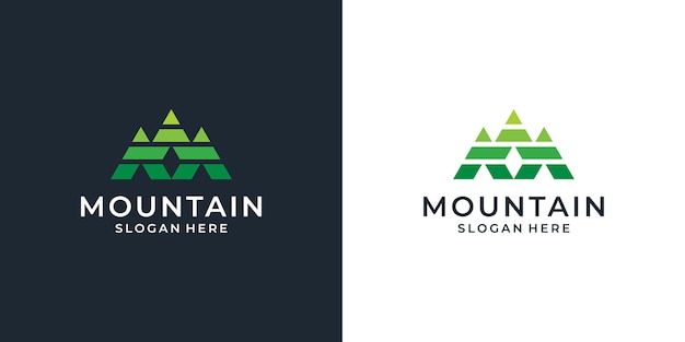 Inspiración para el diseño del logotipo de la montaña colorida Abstracto Letra M con diseño de logotipo del símbolo del pico