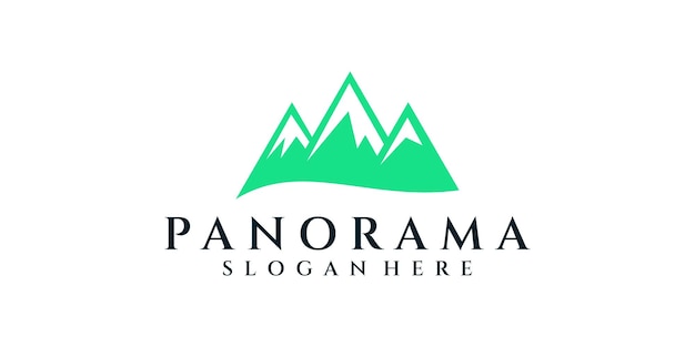 Inspiración en el diseño del logotipo de la montaña mínima de Panorama