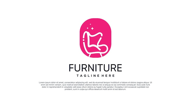 Inspiración en el diseño del logotipo de los muebles para la propiedad del hogar con un concepto creativo vector premium