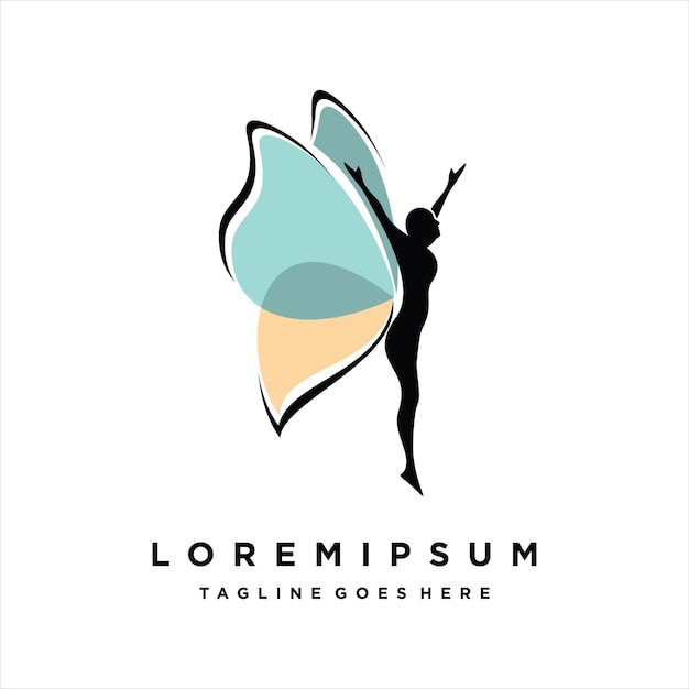 Inspiración para el diseño del logotipo de mujer mariposa
