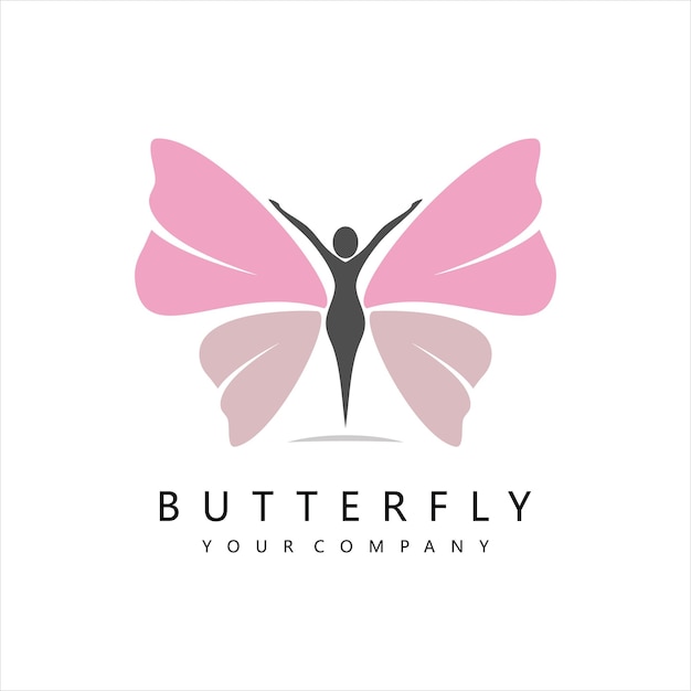 Inspiración para el diseño del logotipo de mujer mariposa